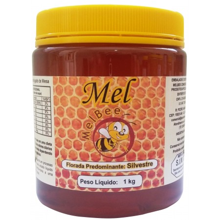 Mel Puro - Várias Floradas - Embalagem 1 Kg Pote com Tampa Lacre