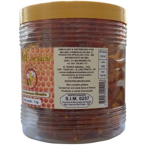 Sachês de Mel Silvestre - Pote 1 kg - Em tiras (~220 sachês)